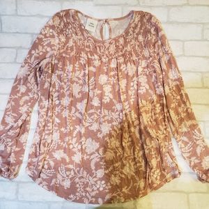 Womens Mauve Floral Print Blouse